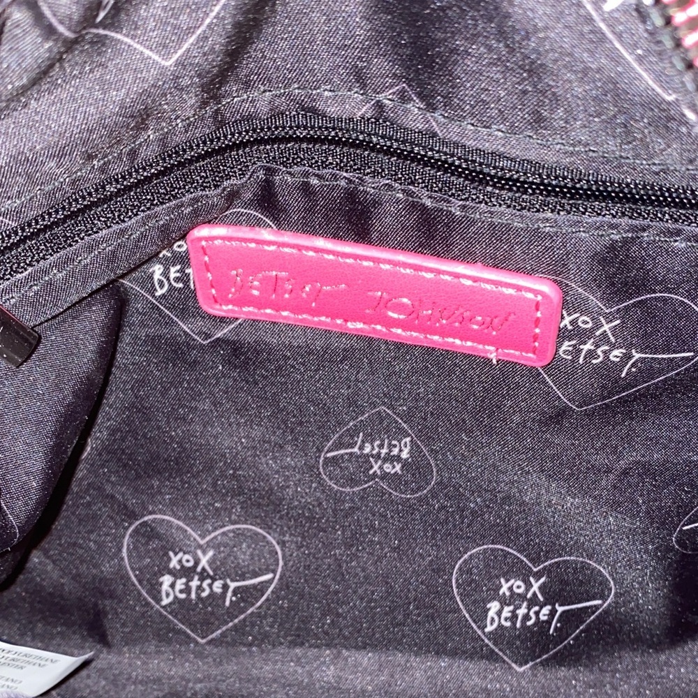 Betsey Johnson Pink Mini Duffel Crossbody Bag Eiffel Tower Paris Barrel Purse - Picture 12 of 13